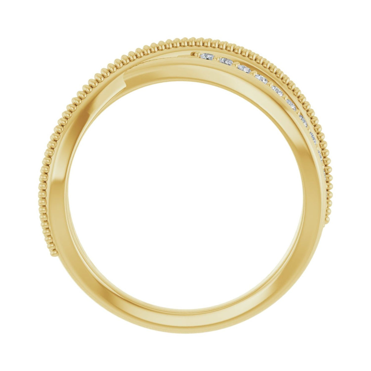 Criss-Cross Ring · 0.2 ct — 14K Yellow Gold view 2