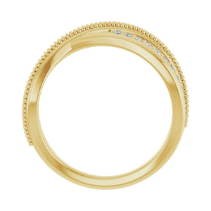 Criss-Cross Ring · 0.2 ct — 14K Yellow Gold view 2