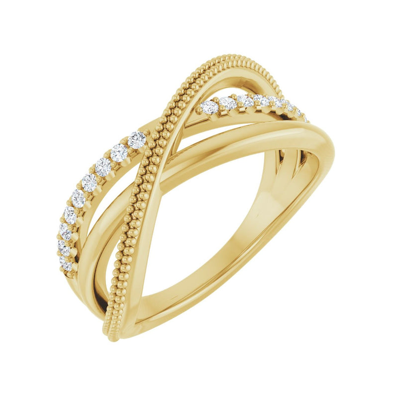 Criss-Cross Ring · 0.2 ct — 14K Yellow Gold