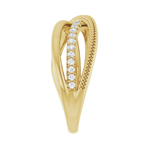 Criss-Cross Ring · 0.2 ct — 14K Yellow Gold view 4