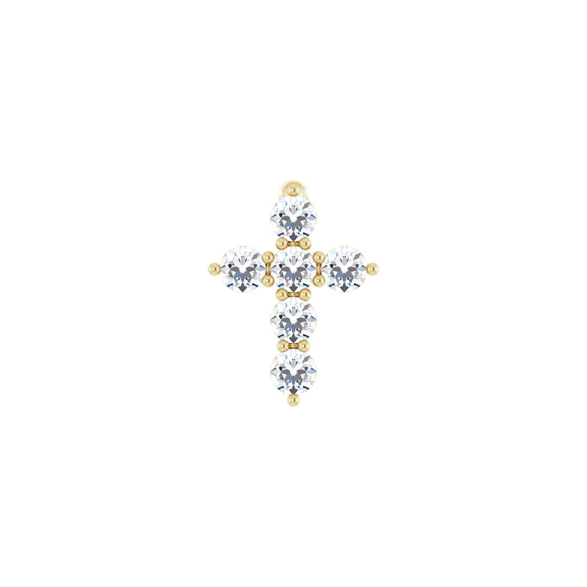 Accented Cross Necklace · 1.97–3.2 ct — 14K Yellow Gold