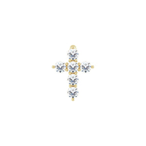 Accented Cross Necklace · 1.97–3.2 ct — 14K Yellow Gold