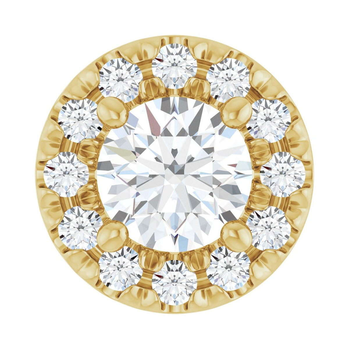 Halo-Style Pendant · 4.43 ct — 14K Yellow Gold