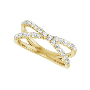 Accented Criss-Cross Ring · 0.5 ct — 14K Yellow Gold view 5