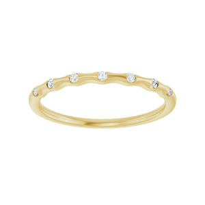 Accented Stackable Ring · 0.07 ct — 14K Yellow Gold view 3