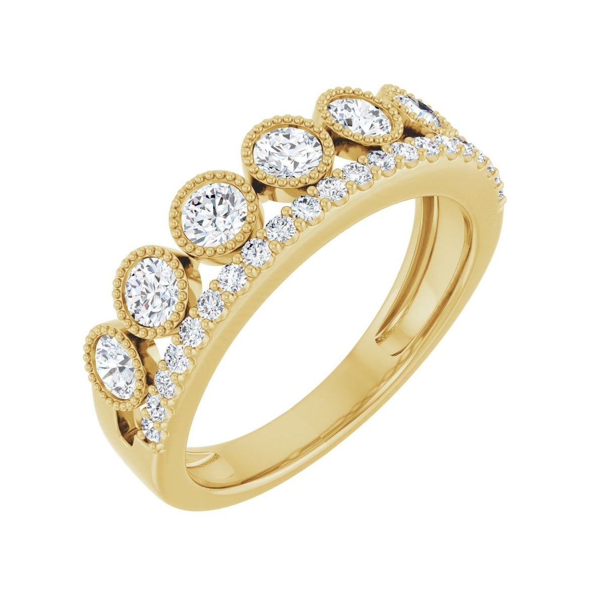 Granulated Ring · 1 ct — 14K Yellow Gold