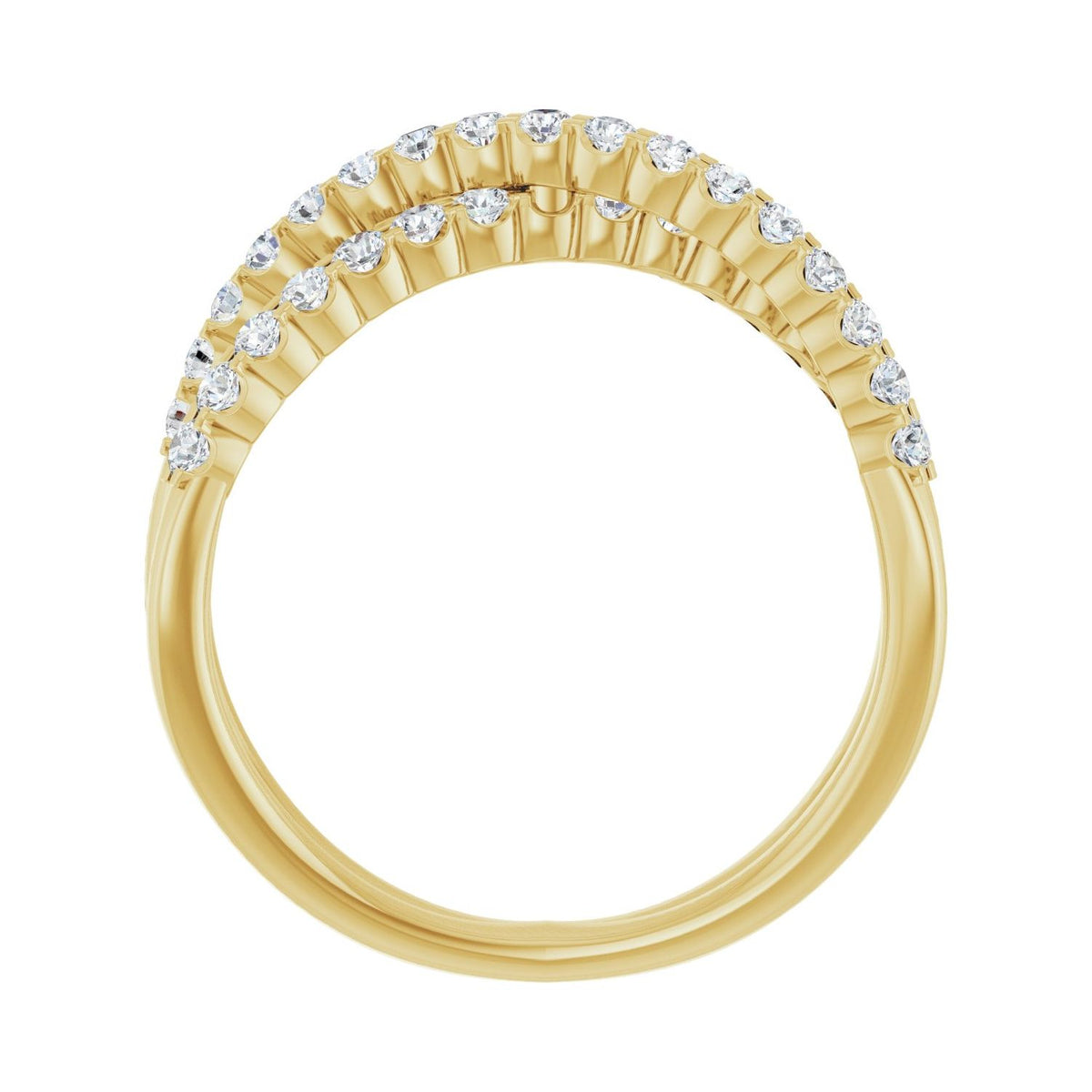 Accented Criss-Cross Ring · 0.5 ct — 14K Yellow Gold view 2