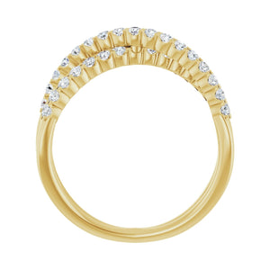 Accented Criss-Cross Ring · 0.5 ct — 14K Yellow Gold view 2