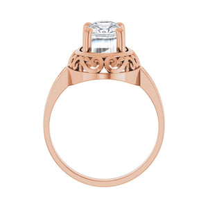 Filigree Cabochon Ring · 0.75–2 ct — 18K Rose Gold, detail