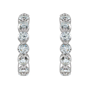 Accented Hoop Earrings · 0.75–1.38 ct — 14K White Gold view 2