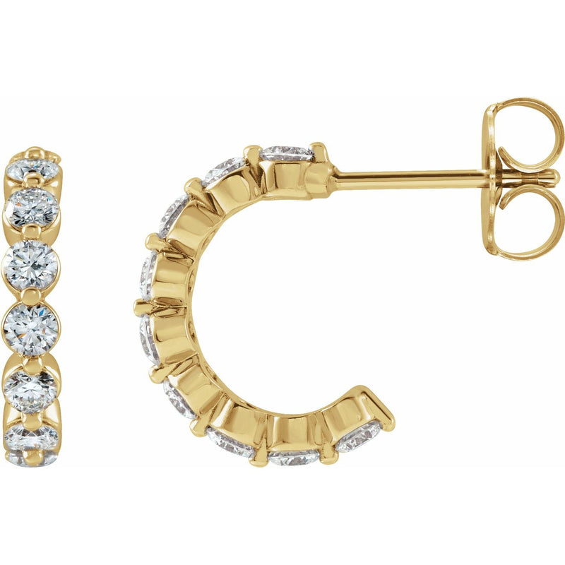 Accented Hoop Earrings · 0.75–1.38 ct — 14K Yellow Gold