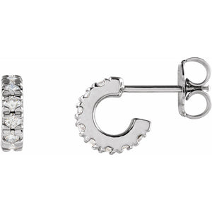 French-Set Hoop Earrings · 0.25–0.63 ct — 14K White Gold