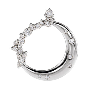 Crescent Moon Necklace · 1.05 ct — 14K White Gold
