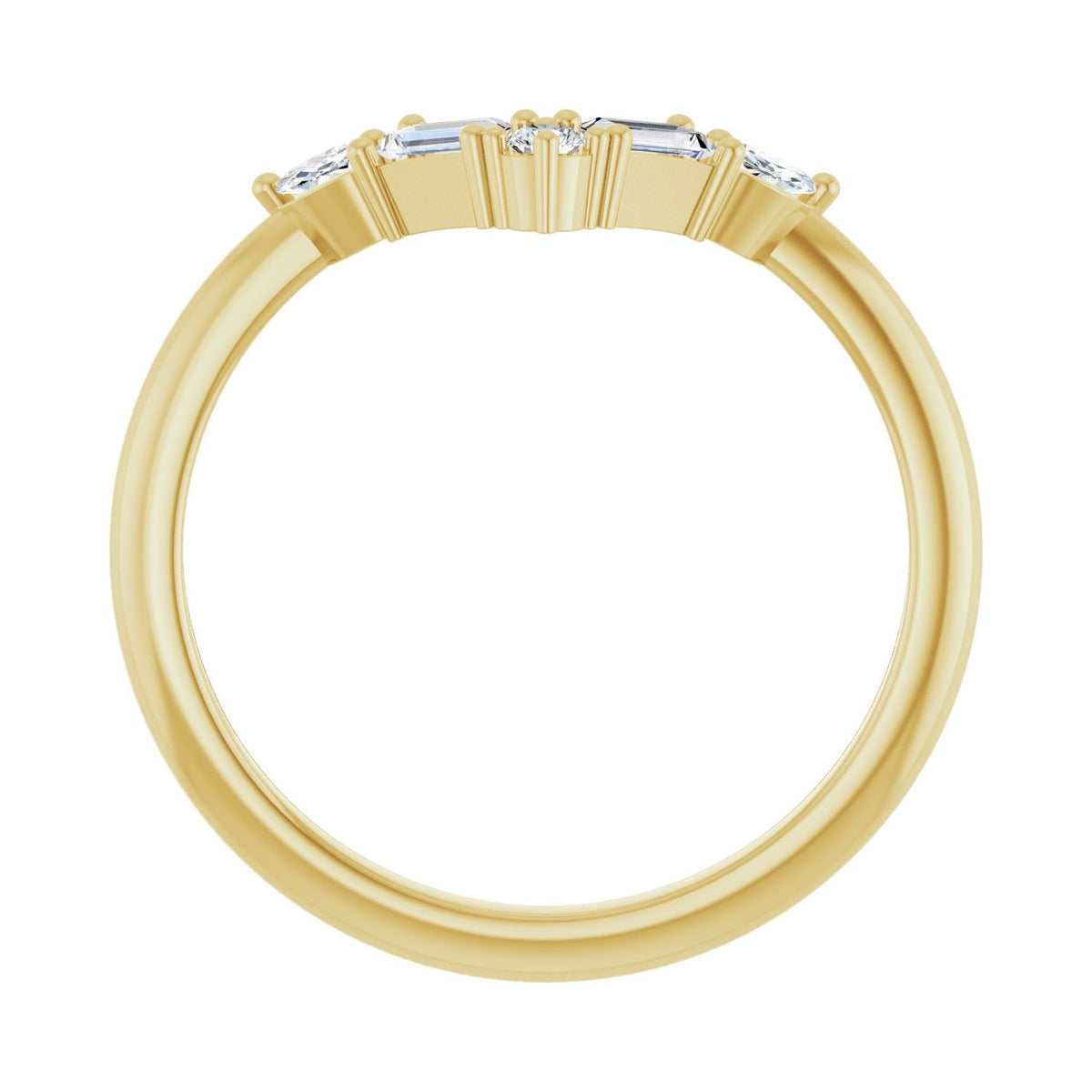 Accented V Ring · 0.25 ct — 14K Yellow Gold view 2