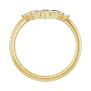 Accented V Ring · 0.25 ct — 14K Yellow Gold view 2