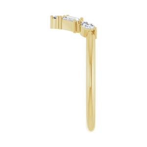 Accented V Ring · 0.25 ct — 14K Yellow Gold view 4