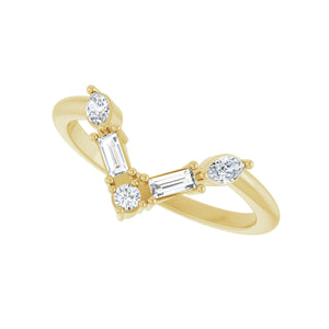 Accented V Ring · 0.25 ct — 14K Yellow Gold view 5
