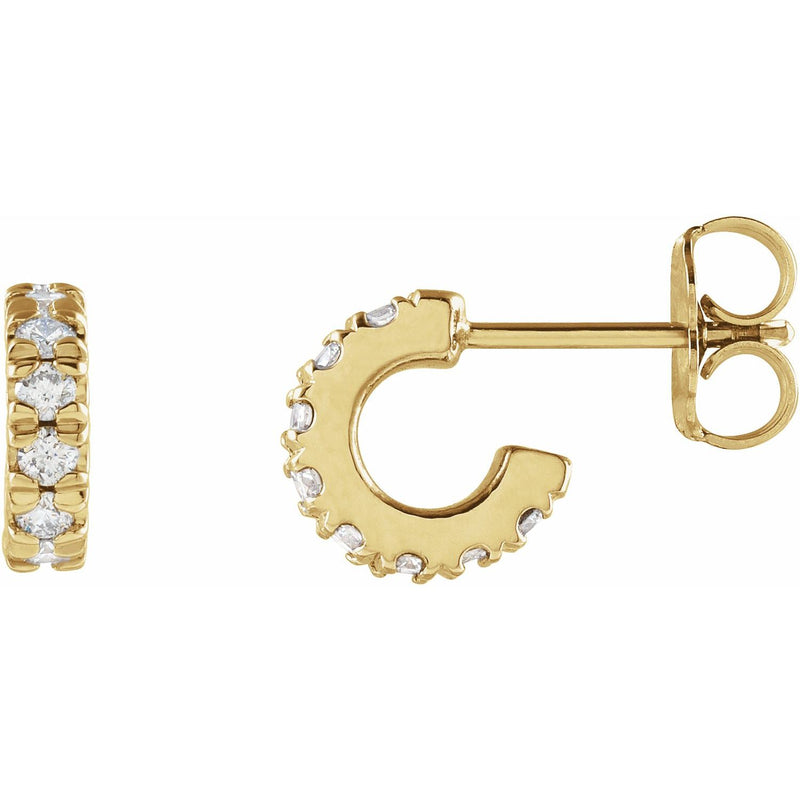 French-Set Hoop Earrings · 0.25–0.63 ct — 14K Yellow Gold
