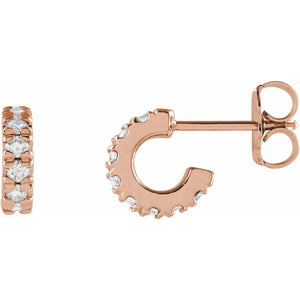 French-Set Hoop Earrings · 0.25–0.63 ct — 14K Rose Gold