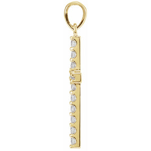 Accented Cross Necklace · 1.4–3.5 ct — 14K Yellow Gold view 2