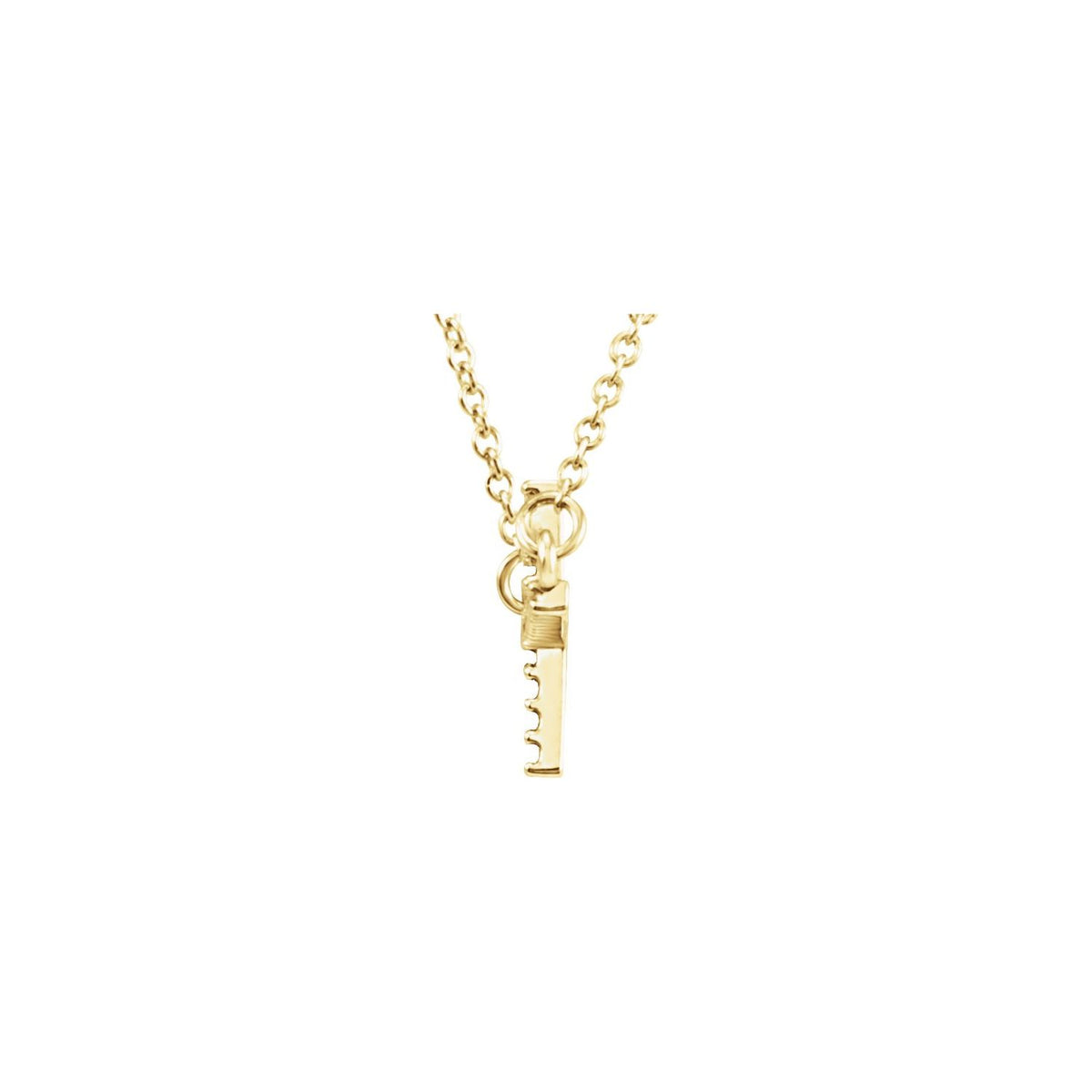Sideways Cross Necklace · 0.1 ct — 14K Yellow Gold view 2
