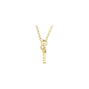 Sideways Cross Necklace · 0.1 ct — 14K Yellow Gold view 2