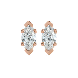 Marquise 6-Prong V-End Stud Earrings · 0.38–0.5 ct — 14K White Gold view 2