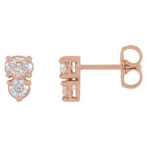 Two-Stone Earrings · 0.5 ct — 14K Rose Gold