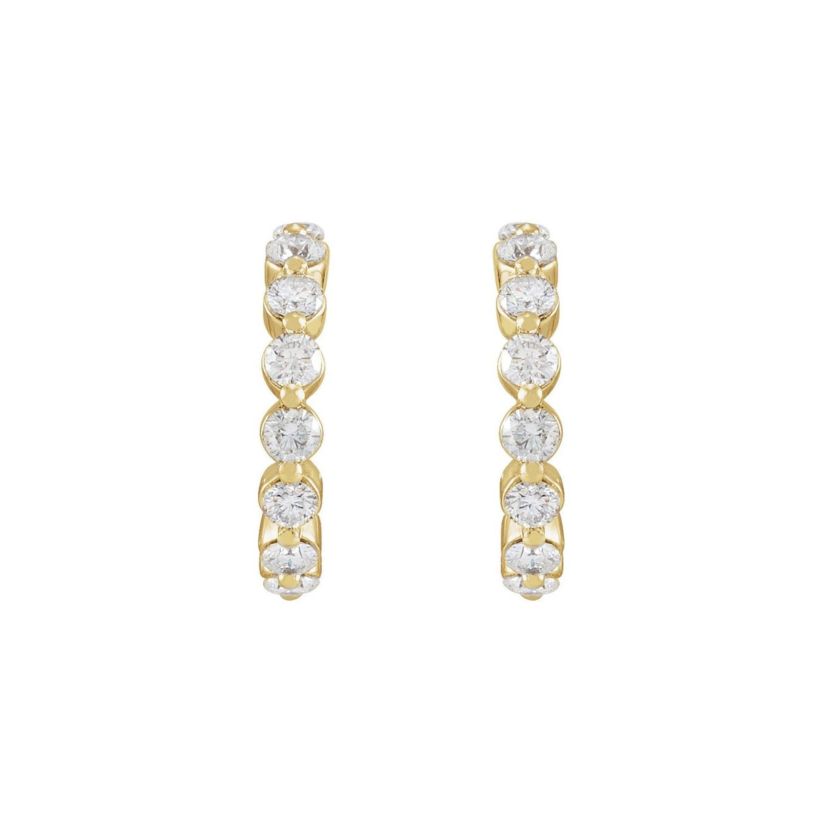 Accented Hoop Earrings · 0.75–1.38 ct — 14K Yellow Gold view 2