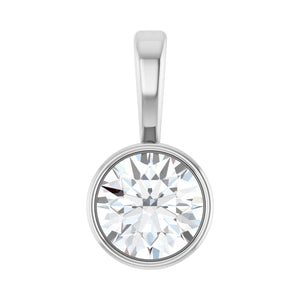 Bezel-Set Solitaire Necklace · 4.25–7.5 ct — 14K White Gold