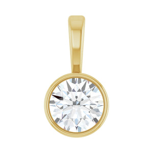 Bezel-Set Solitaire Necklace · 4.25–7.5 ct — 14K Yellow Gold