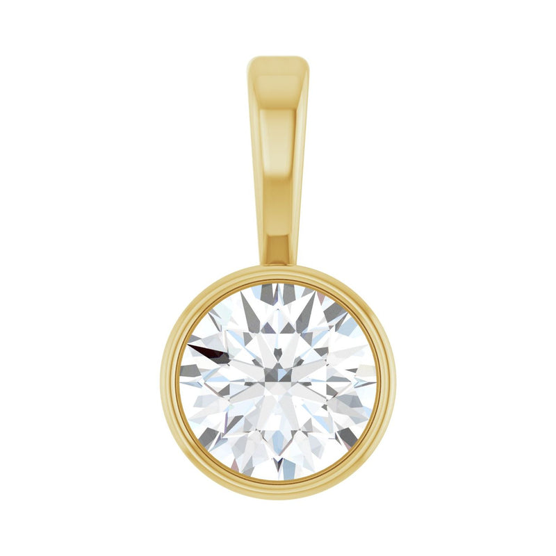 Bezel-Set Solitaire Necklace · 4.25–7.5 ct — 14K Yellow Gold