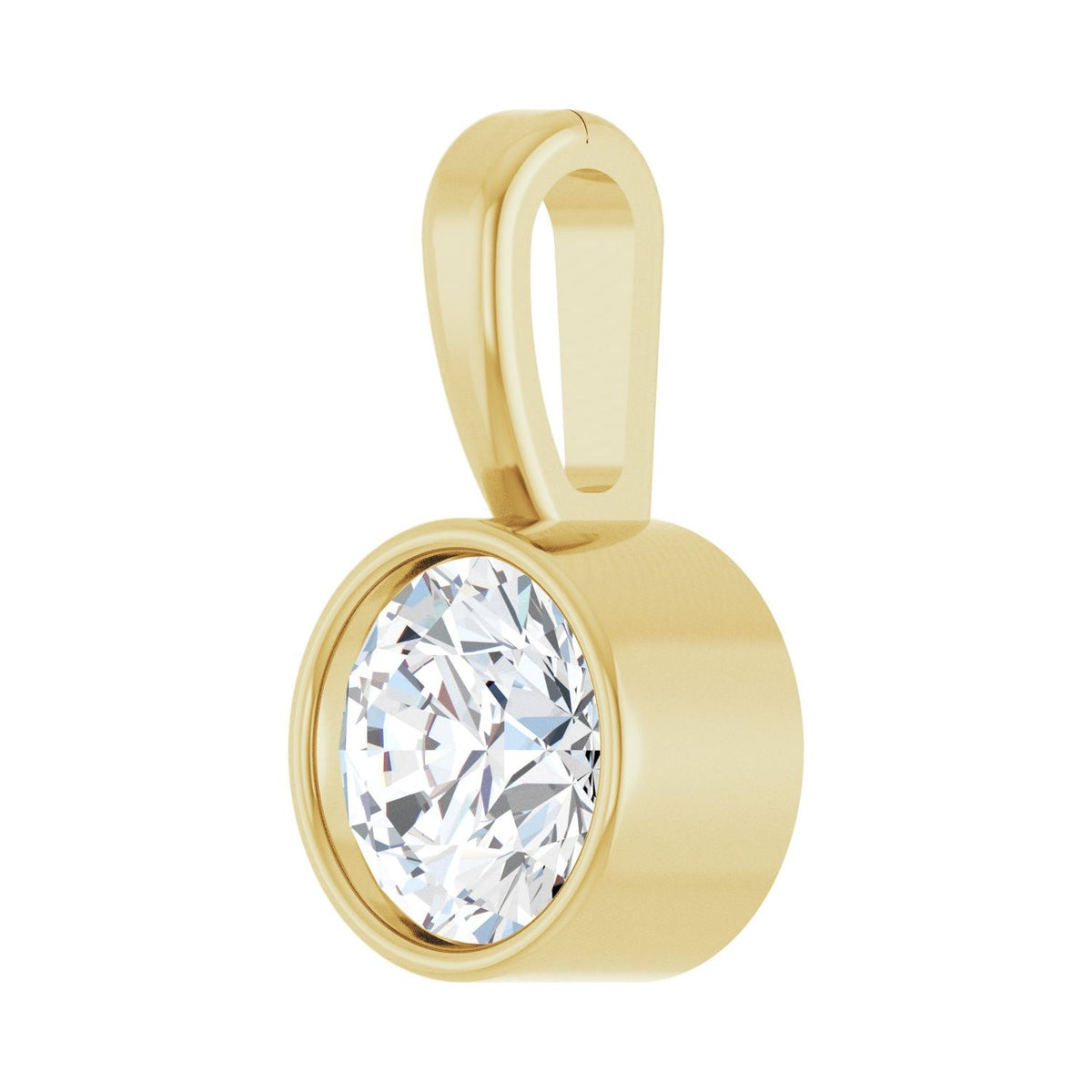 Bezel-Set Solitaire Necklace · 4.25–7.5 ct — 14K Yellow Gold view 2