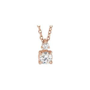 Accented Claw-Prong Necklace · 4.15–6.85 ct — 14K Rose Gold