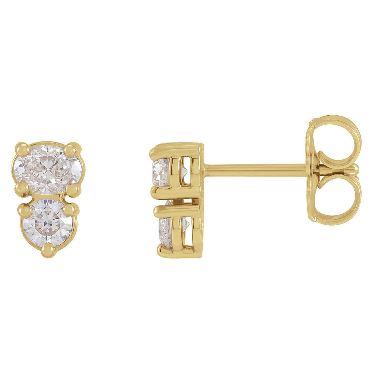 Two-Stone Earrings · 0.5 ct — 14K Yellow Gold