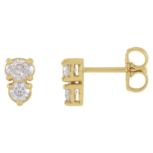 Two-Stone Earrings · 0.5 ct — 14K Yellow Gold