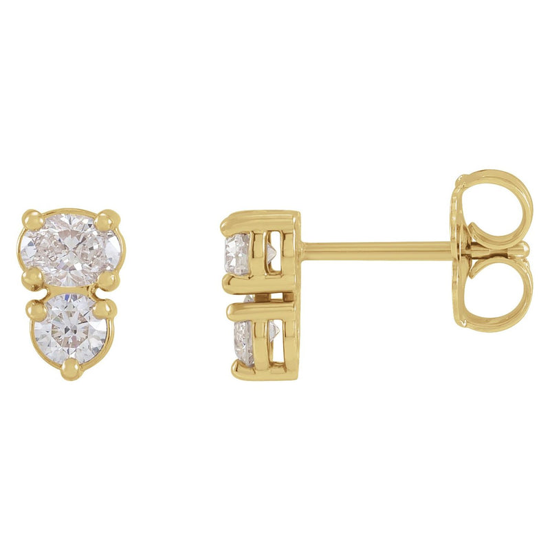 Two-Stone Earrings · 0.5 ct — 14K Yellow Gold