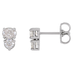 Two-Stone Earrings · 0.5 ct — 14K White Gold