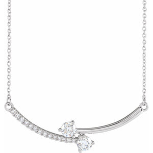Two-Stone Necklace · 4.53 ct — 14K White Gold