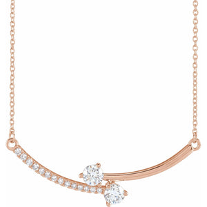 Two-Stone Necklace · 4.53 ct — 14K Rose Gold