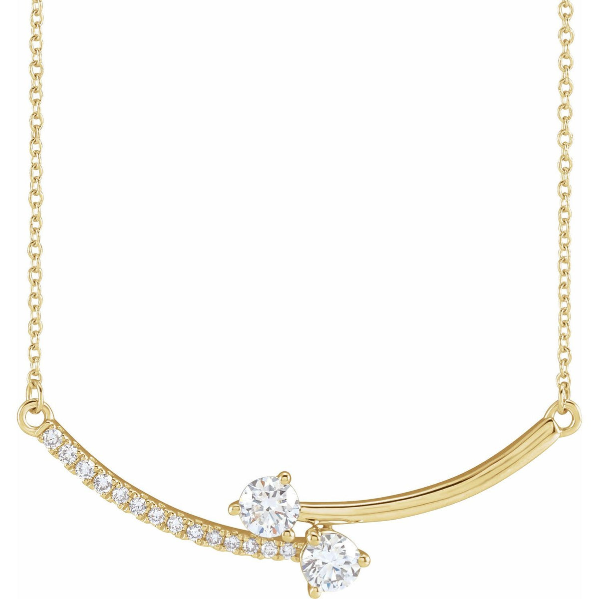Two-Stone Necklace · 4.53 ct — 14K Yellow Gold