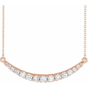 Lab-Grown Diamond Bar Necklace · 3.75 ct — 14K Rose Gold
