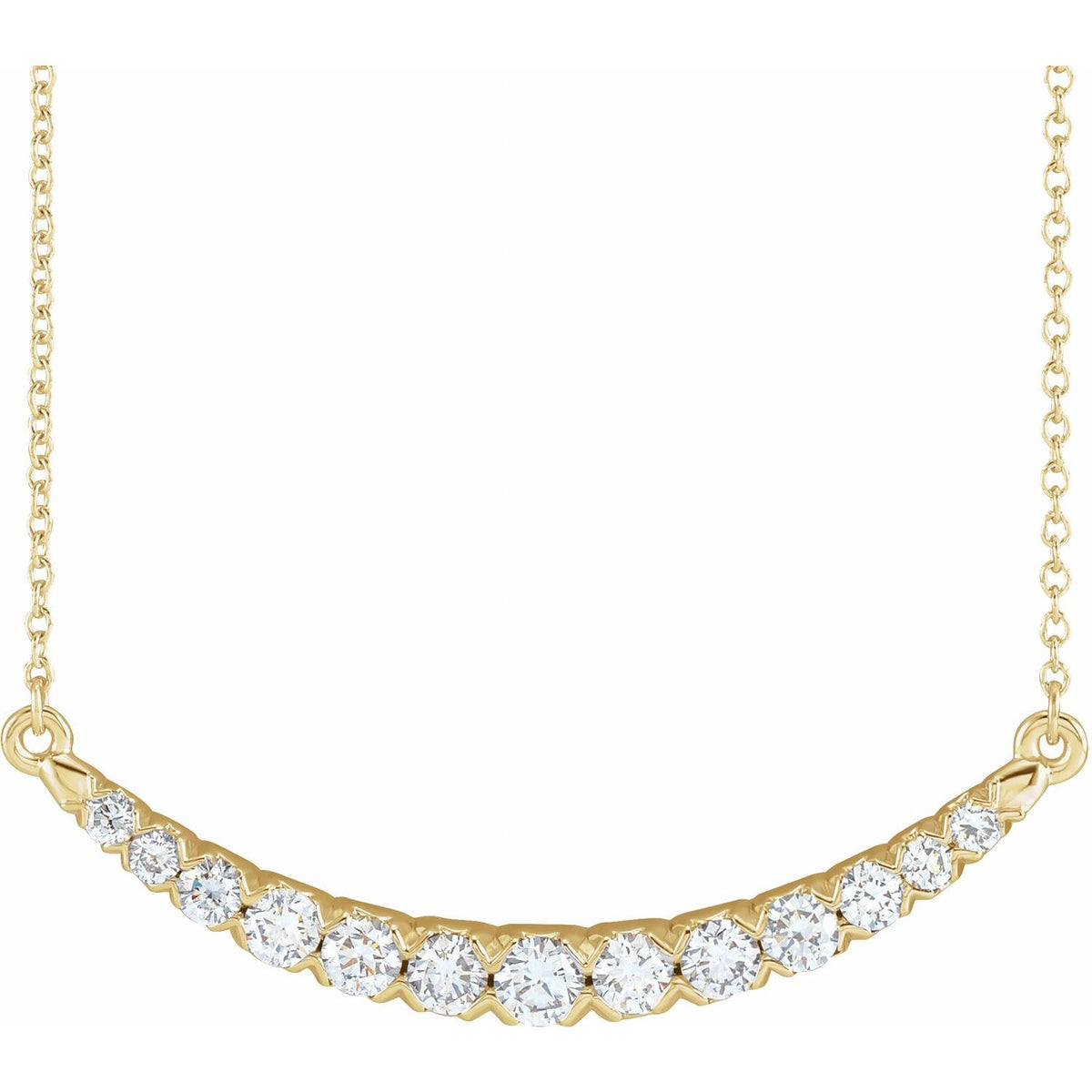 Lab-Grown Diamond Bar Necklace · 3.75 ct — 14K Yellow Gold
