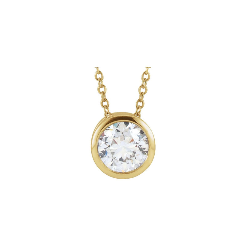 Bezel-Set Solitaire Necklace · 4.25–7.5 ct — 14K Yellow Gold