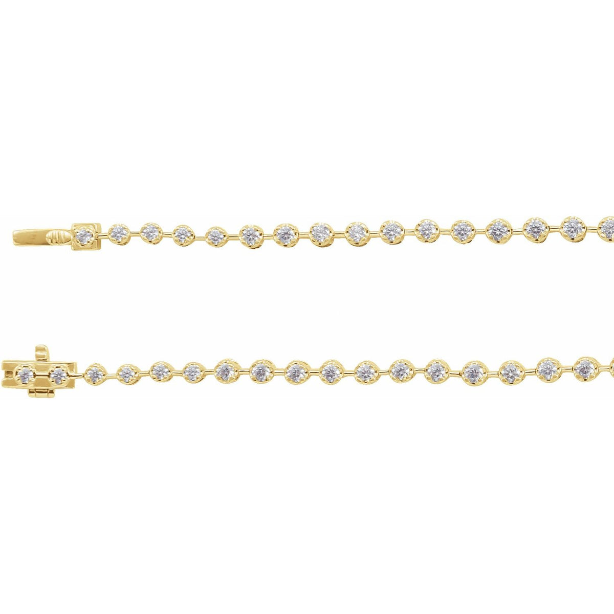 Lab-Grown Diamond Line Necklace · 6.75–10.65 ct — 14K Yellow Gold view 2