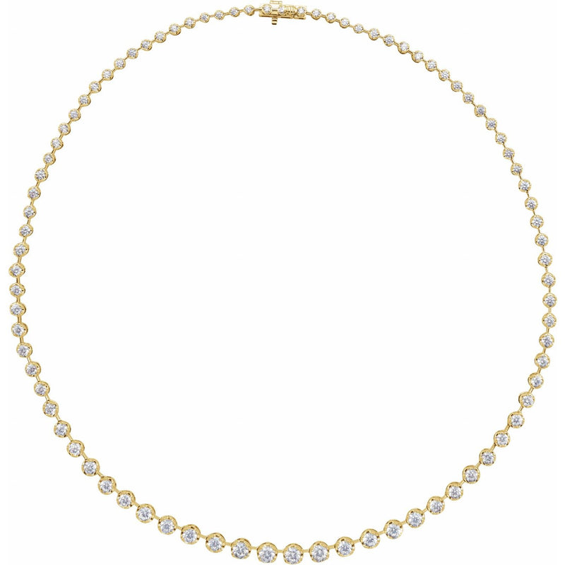 Lab-Grown Diamond Line Necklace · 6.75–10.65 ct — 14K Yellow Gold
