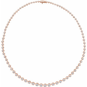 Lab-Grown Diamond Line Necklace · 6.75–10.65 ct — 14K Rose Gold