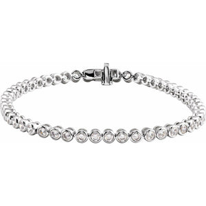 Bezel-Set Bracelet · 3.5 ct — 14K White Gold