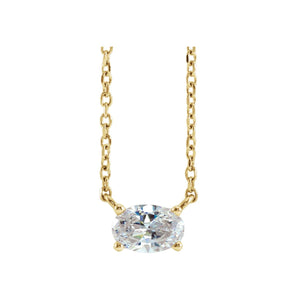 Solitaire Necklace · 8.75–11 ct — 14K Yellow Gold