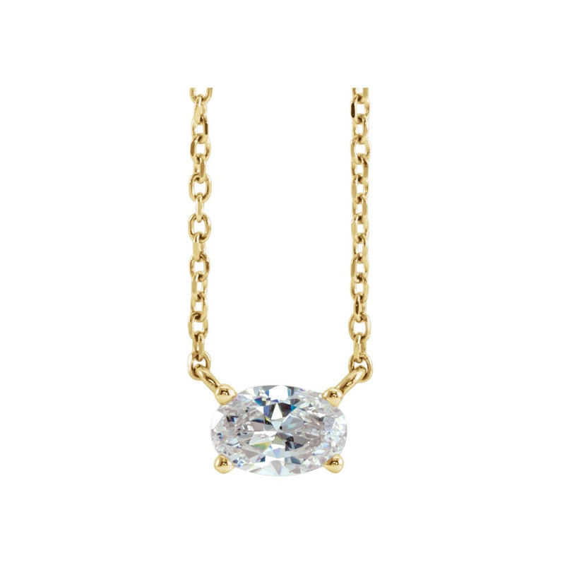 Solitaire Necklace · 8.75–11 ct — 14K Yellow Gold